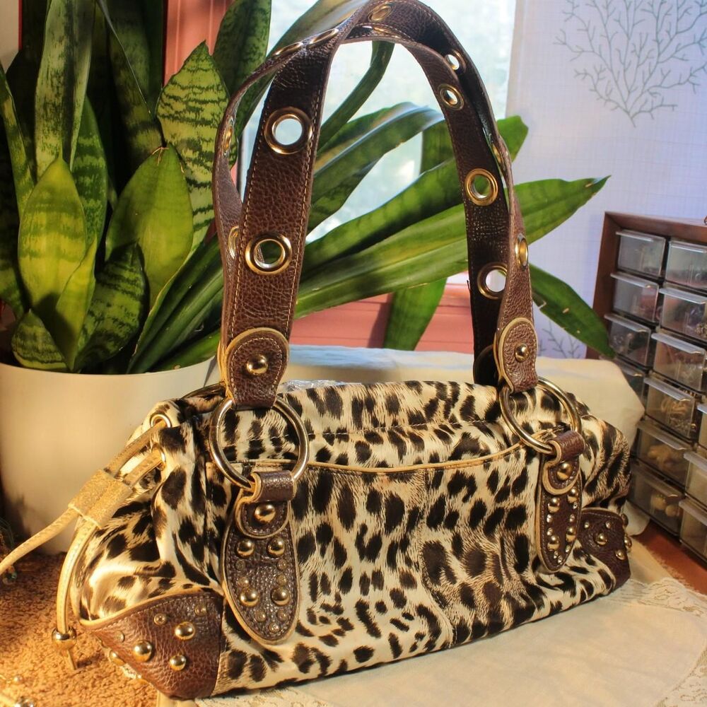 Y2K Kathy Van Zeeland Leopard Print Bag